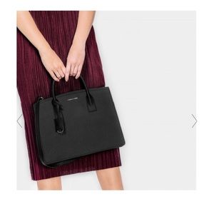 Charles & Keith black structured tote bag